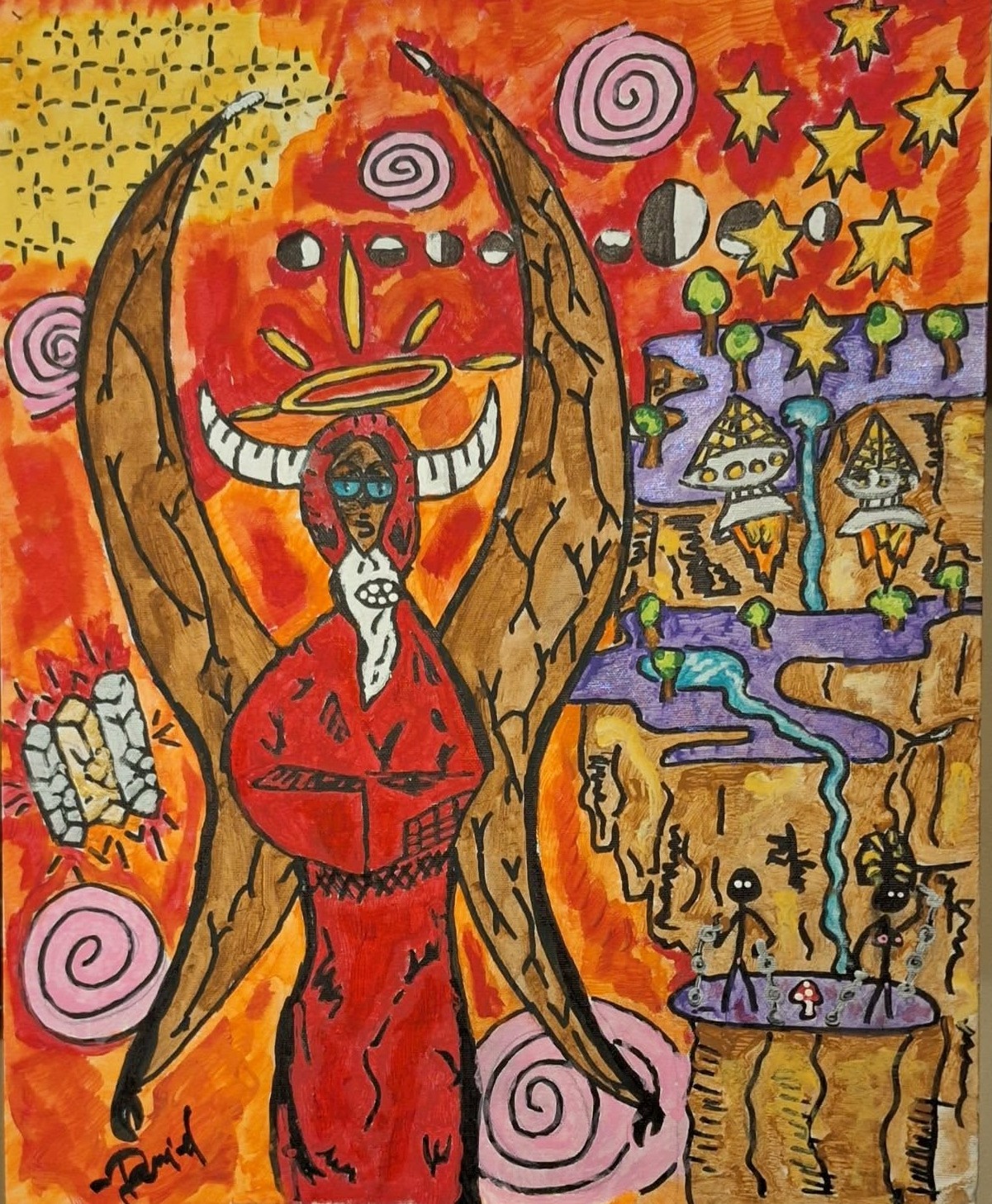 Winged Oracle — original painting by Daniel